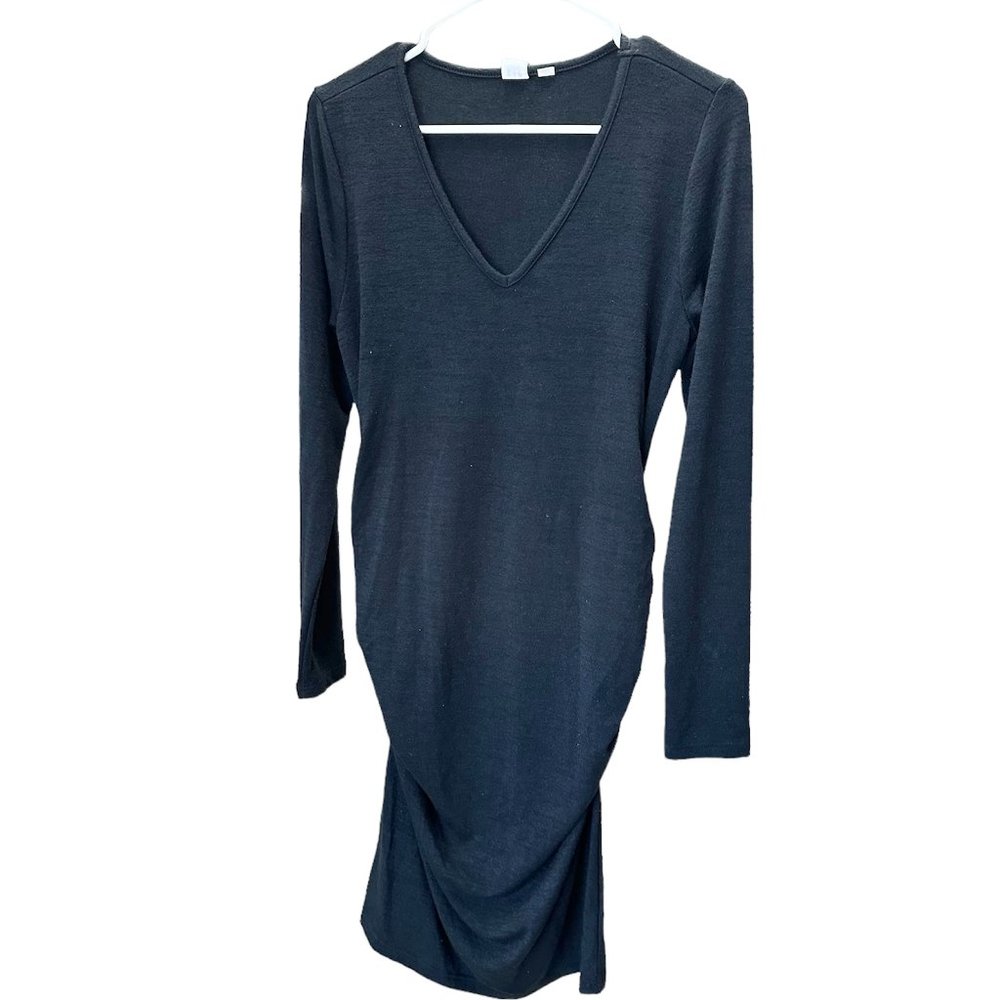 GAP Women Maternity Dress True Black Size Medium VNeck Long Sleeves Pre-owned